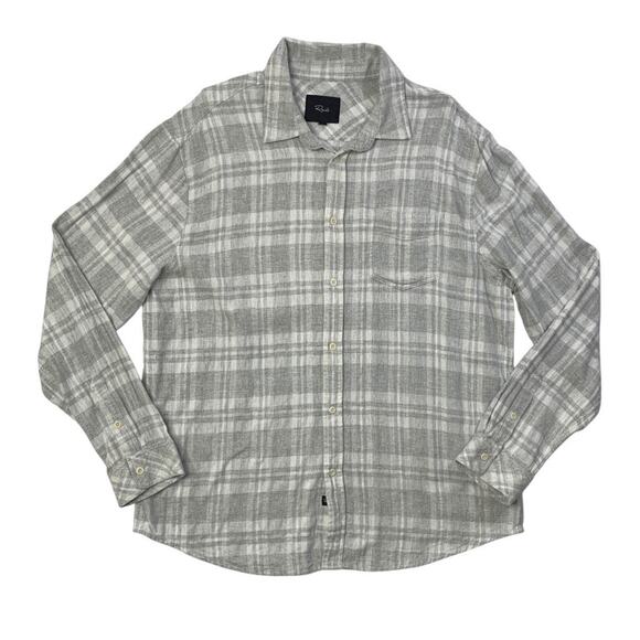 Rails Shirt Mens XL Extra Grey Lennox Aluminum Melange Cotton Blend Pocket - Picture 1 of 11